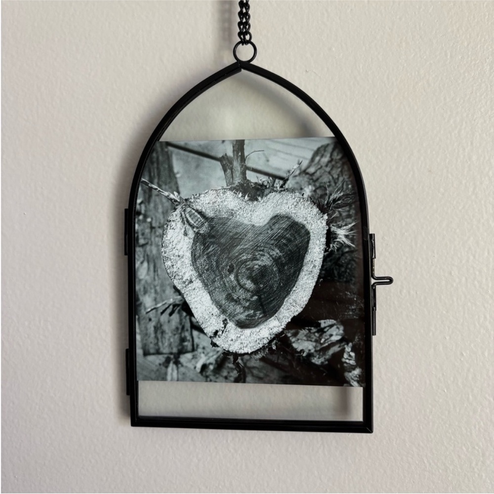 “Wooded Heart” 🖤 4” x 4” Floating Frame Original Print by deSmit Design